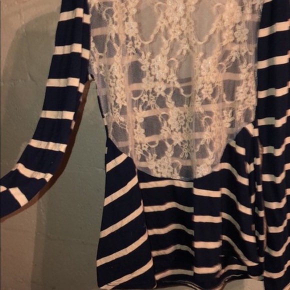 Navy and Cream Sexy Shirt - Picture 3 of 3